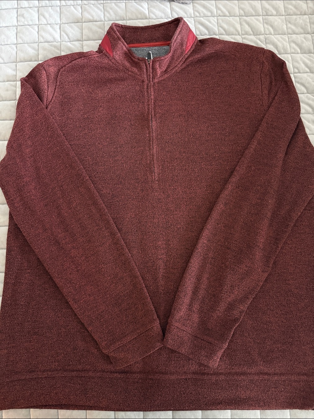 johnnie-O Men's Zip-Up Sweater in Maroon Heather